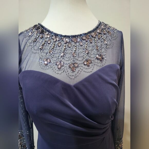 Alex Evenings Women's Embellished Chiffon Gown NWT size 12 Violet/purple - Picture 6 of 8